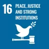 Goal 16: Peace, Justice, and Strong Institutions Logo of the SDG Goal 16